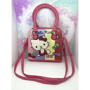 Sanrio Hello Kitty Pink Striped Crossbody Bag Purse Shoulder Bag Zipper